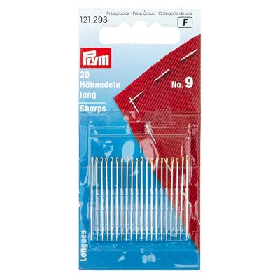 PRYM HAND SEWING NEEDLES SHARPS 9 SI/GOLD .60X34MM