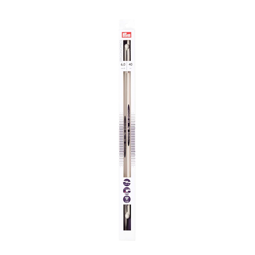 Prym - Ferri da maglia, per lavorazione punto ergonomico, in Metallo, Multicolore, 4 mm x 40 cm