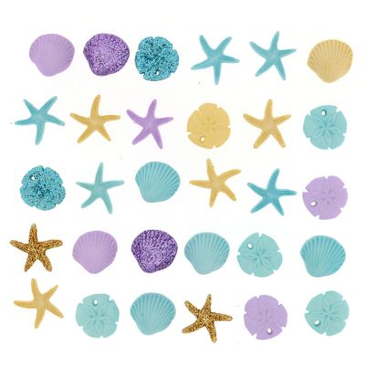 JESSE JAMES NOVELTY BUTTONS - 1777 TINY SEASHELLS