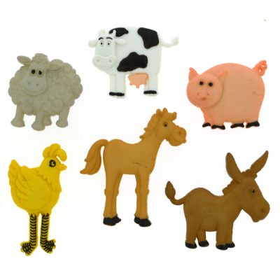 JESSE JAMES NOVELTY BUTTONS - 4667 FUNNY FARM