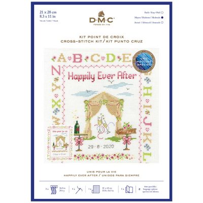 DMC CROSS STITCH KIT-HAPPY EVER AFTER 14CT 21X28CM