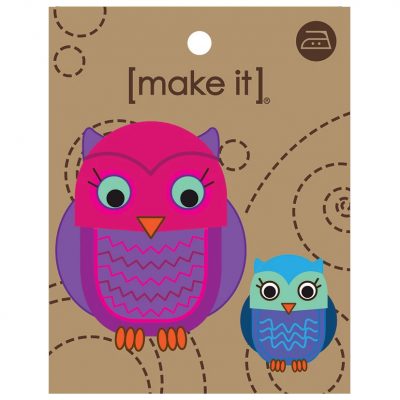 MOTIF IRON-ON  BRIGHT OWLS MUM I 3PK