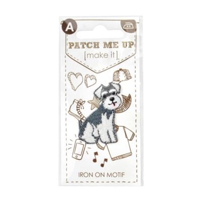 MOTIF IRON-ON SHNAUZER GREY 3PK