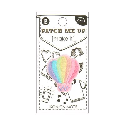 MOTIF IRON-ON  RAINBOW BALLOON 3X3.3CM/3PK