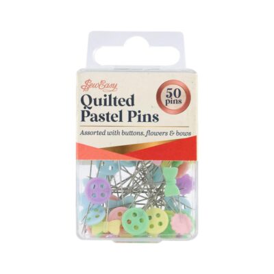 SEW EASY PINS QUILTING PASTEL PLASTIC 50PK