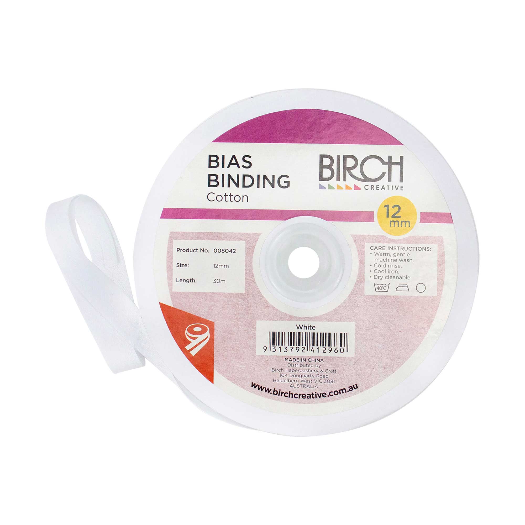 BIAS BINDING COTTON 12MM X 30MT Birch Wholesale New South Wales 