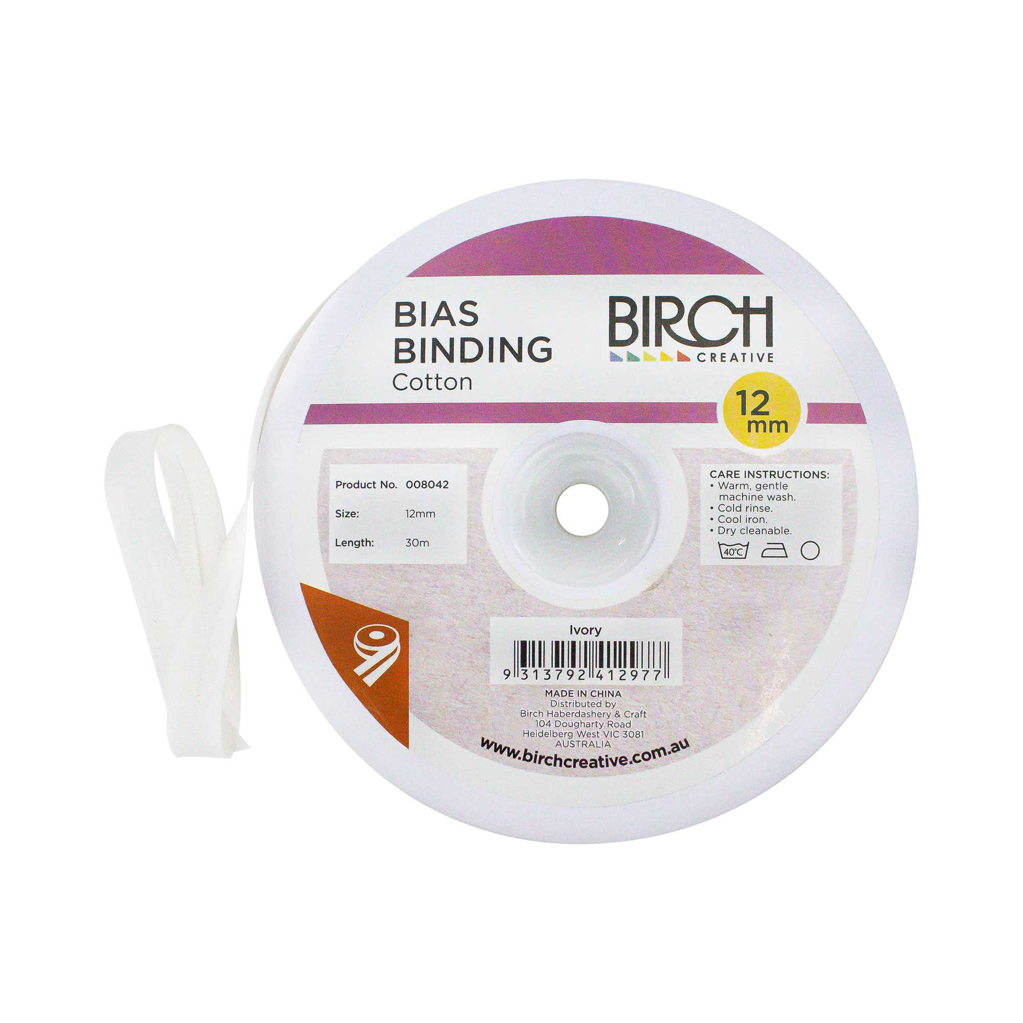 BIAS BINDING COTTON 12MM X 30MT Birch Wholesale New South Wales 