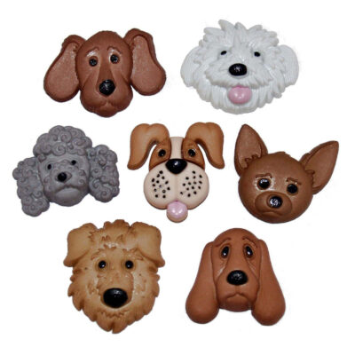 JESSE JAMES NOVELTY BUTTONS - 4825 FUZZY FACES