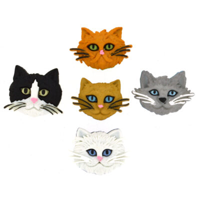 JESSE JAMES NOVELTY BUTTONS - 5800 FUZZY FELINES