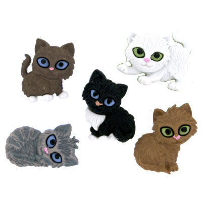 JESSE JAMES NOVELTY BUTTONS - 6974 KITTEN KABOODLE
