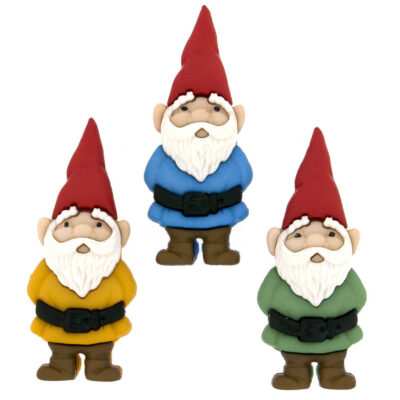 JESSE JAMES NOVELTY BUTTONS - 7696 GARDEN GNOMES