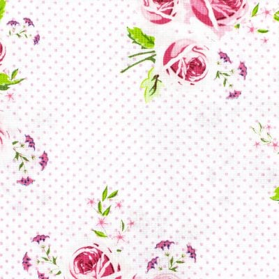 FABRIC GUTERMANN X BIRCH SUMMER LOFT - ROSES WHITE PINK
