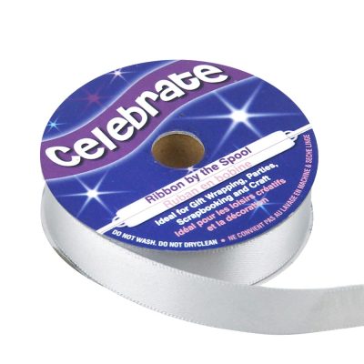 CELEBRATE RIBBON SATIN 13MM X 6M - SILVER