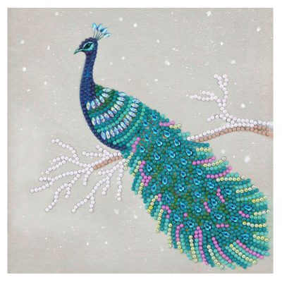 CRYSTAL CARD KIT 18X18CM - PRETTY PEACOCK