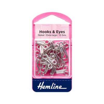 HEMLINE HANGSELL HOOK AND EYE - NICKEL SIZE 9
