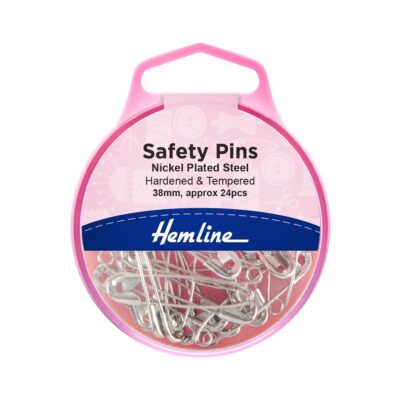 HEMLINE HANGSELL PINS SAFETY NICKLE 38MM 24PACK