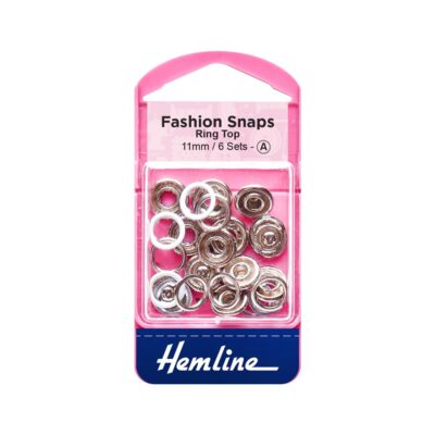 HEMLINE HANGSELL RING TOP SNAP 6 SETS WHITE
