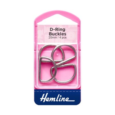 HEMLINE HANGSELL BUCKLE D RINGS 20MM 4PCS NICKLE