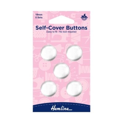 HEMLINE BUTTONS SELF COVER METAL 19MM 5 SETS 100%