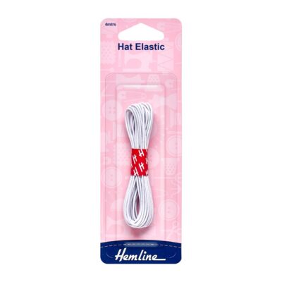 HEMLINE HANGSELL ELASTIC HAT 1.3MM X 4M WHITE