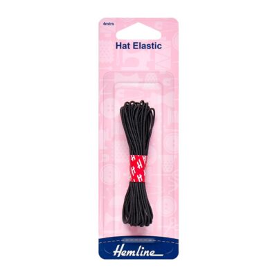 HEMLINE HANGSELL ELASTIC HAT 1.3MM X 4M BLACK