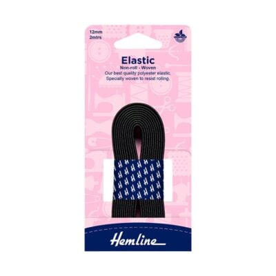 HEMLINE HANGSELL ELASTIC NON ROLL WOVEN 12MM X 2M