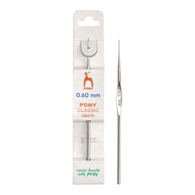 PONY CROCHET HOOK CLASSIC - 12CM X 0.6MM STEEL