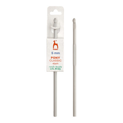 PONY CROCHET HOOK CLASSIC - GREY 15CM X 5MM
