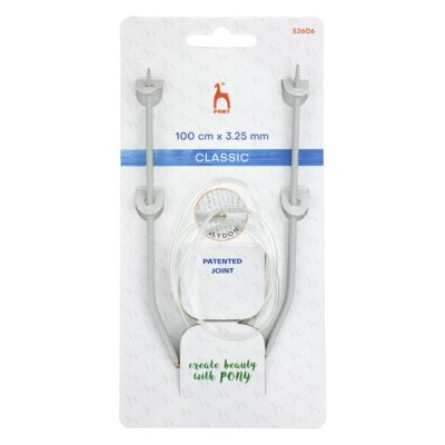 PONY CIRCULAR NEEDLES 100CM X 3.25MM ALUMINIUM