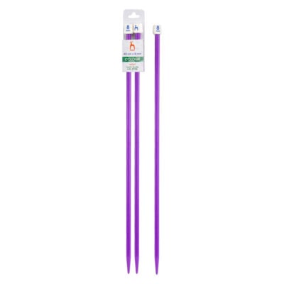 PONY STRAIGHT PAIR OF NEEDLES WITH ENDS 40CM X 8MM