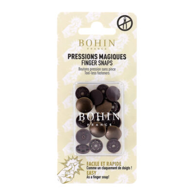 BOHIN FINGER SNAP BUTTON 14MM 1/2"/4SETS-BLACK