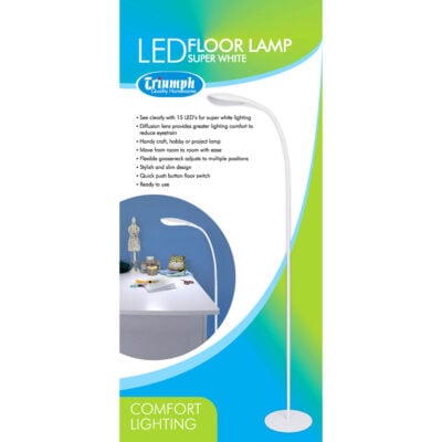 LED FLOOR LAMP SUPER WHITE 15 LEDS WHITE LIGHTING