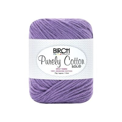BIRCH YARN PURELY COTTON 100% 4PLY SOLID 75G/PK6 - 012 MUTED IRIS