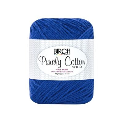 BIRCH YARN PURELY COTTON 100% 4PLY SOLID 75G/PK6 - 014 SAPPHIRE