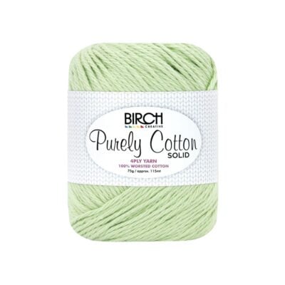 BIRCH YARN PURELY COTTON 100% 4PLY SOLID 75G/PK6 - 018 PISTACHIO