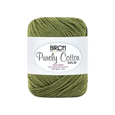 BIRCH YARN PURELY COTTON 100% 4PLY SOLID 75G/PK6 - 020 KHAKI
