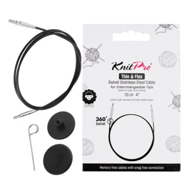 KNITPRO CABLE THIN & FLEX NYLON - 20CM TO MAKE40CM