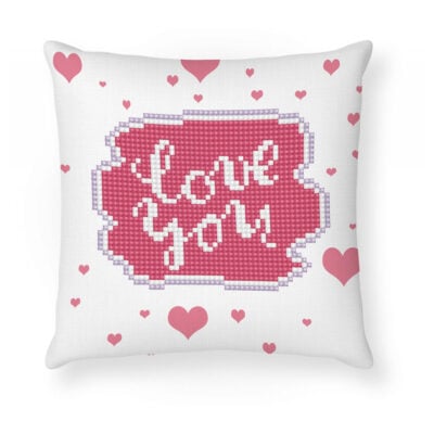 DIAMOND DOTZ LOVE YOU  PILLOW 18 X 18CM