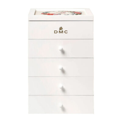 DMC MODULAR BOX WITH 100SKEINS- 28X28X42CM WHITE