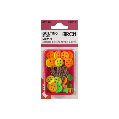 BIRCH PINS QUILTING NEON PLASTIC 50PK